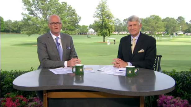 Commentator Scott Van Pelt and analyst Andy Hall provide from the Masters