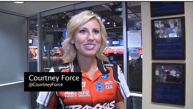 Photo of Courtney Force on visiting ESPN — and dueling dad John Force in NHRA