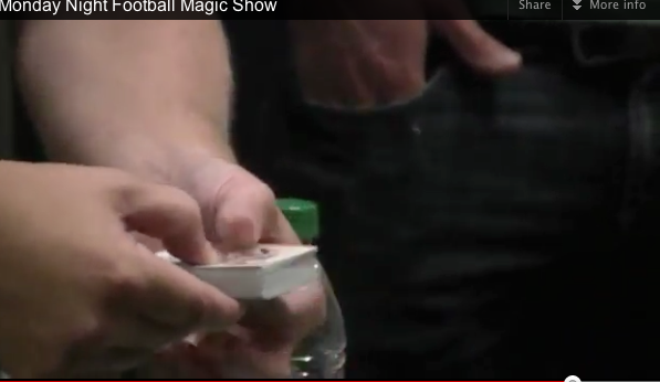 Photo of Watch as a magician performs for Gruden, MNF production crew