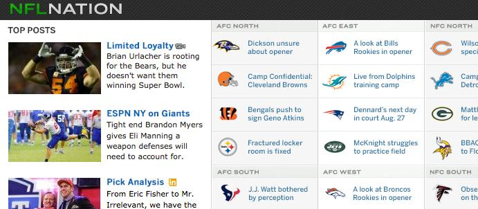 Photo of With pages for all 32 teams, ESPN.com launches expanded NFL Nation network