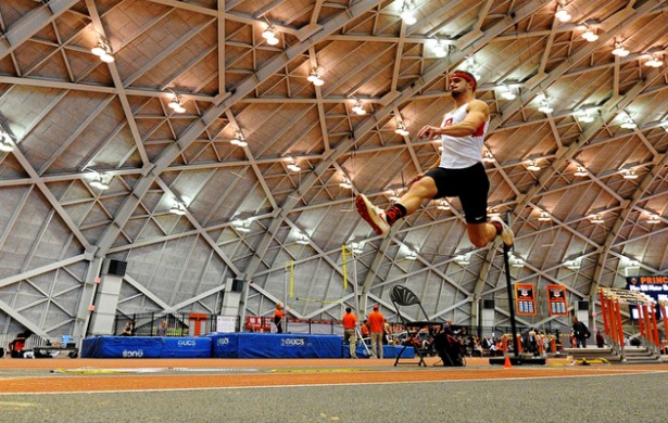 Photo of SportsCenter’s Jay Crawford jumping for joy at son’s track and field success