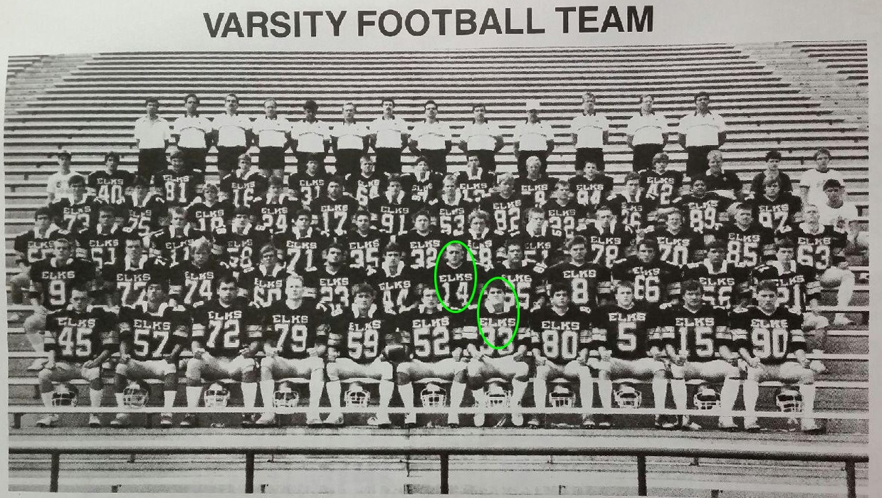 Jon Berger (No. 33) was high school teammates with ESPN analyst Kirk Herbstreit (No. 14) at Centerville High School in Ohio. (Jon Berger)