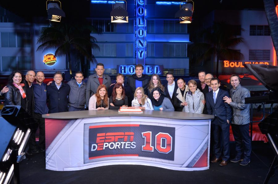 Behind the scenes of the ESPN Deportes 10th Anniversary special, Jan. 7, 2014 in Miami. (Rodrigo Varela/ESPN Images)