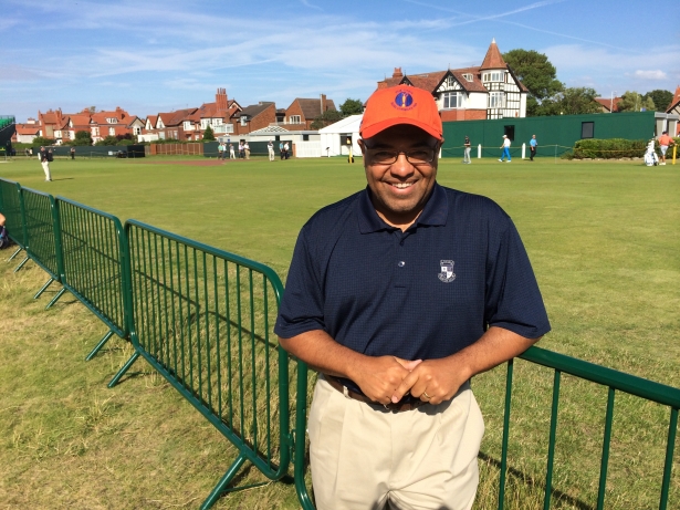 Mike Tirico at the British Open Championship. (Andy Hall/ESPN)