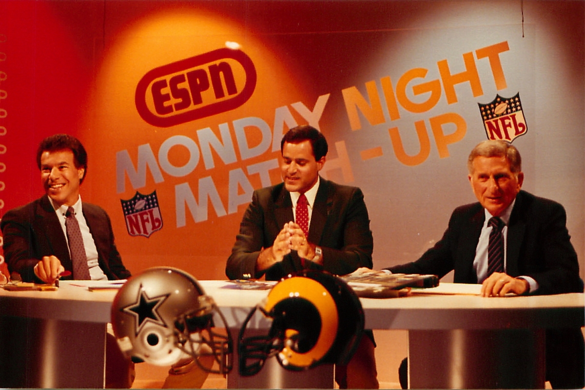 Monday Night Matchup with (l-r) Steve Sabol, Chris Berman and Allie Sherman. (Laurel Daggett/ESPN)