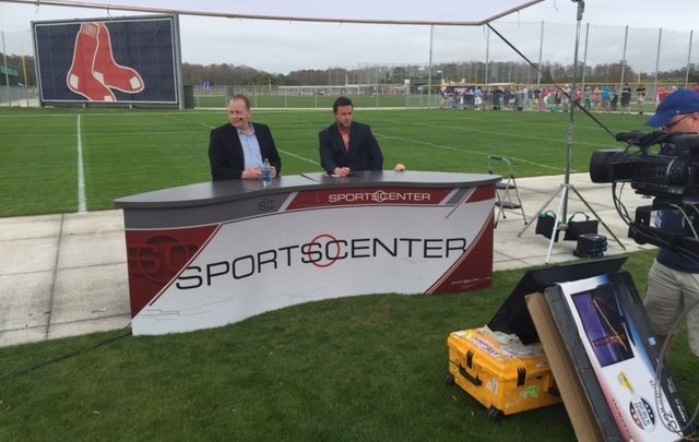 Photo of ESPN coverage from Red Sox spring training camp