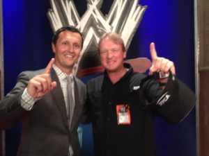 Jon Gruden (r) with Brian Pellegatto. (Photo courtesy Brian Pellegatto)