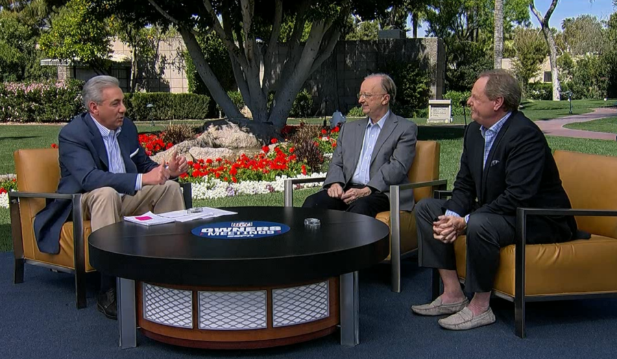 (L-R) ESPN NFL reporters Sal Paolantonio, John Clayton and Ed Werder, who decided to go sockless on air. 