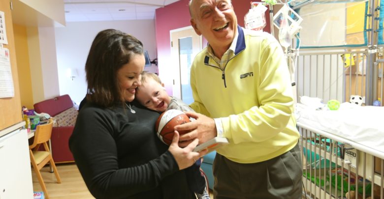 Photo of Dick Vitale visits Riley Hospital for Children in Indianapolis