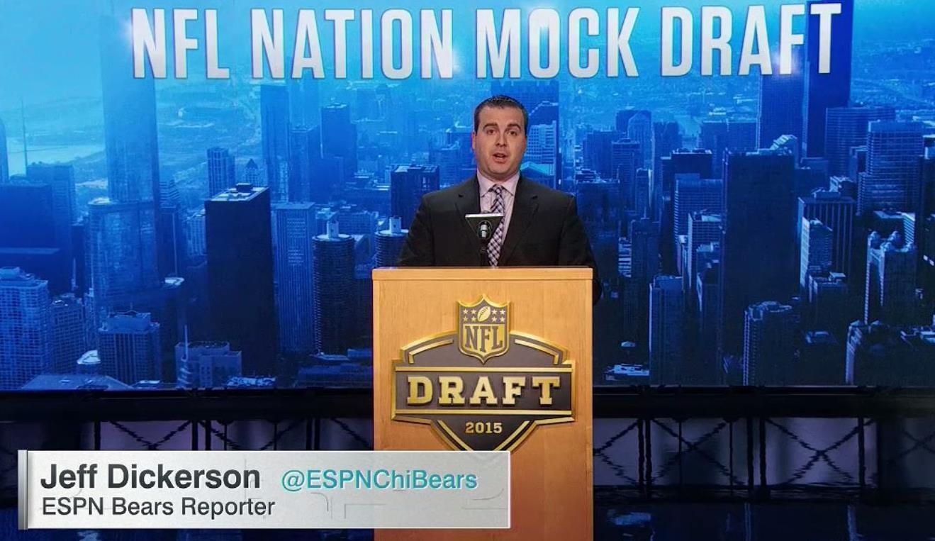 Bears reporter Jeff Dickerson participates in ESPN.com NFL Nation’s Mock Draft on Monday in Bristol.
