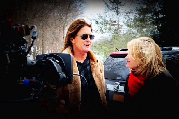 ABC News anchor Diane Sawyer with Bruce Jenner filming the 20/20 special “Bruce Jenner – The Interview.”