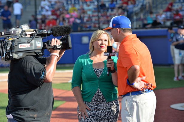 Holly Rowe during the 2014 Women's College World Series. (Scott Clarke/ESPN Images)