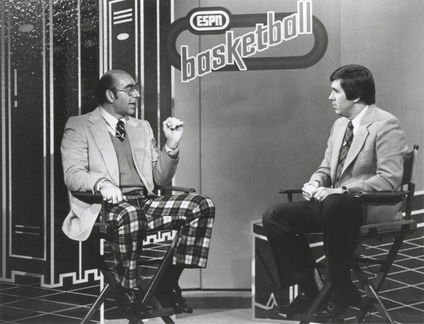 Dick Vitale and Bob Ley on ESPN's College Basketball Report in the early 1980's