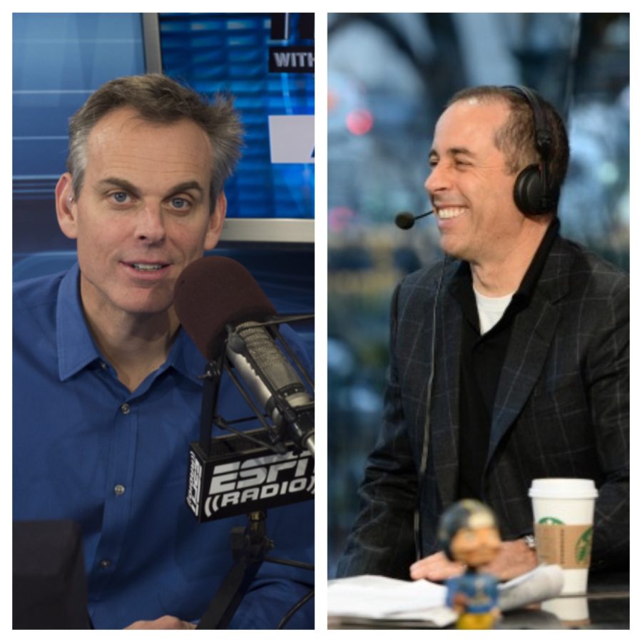 Colin Cowherd (left) conducted an interview with comedian Jerry Seinfeld that will air Thursday morning on The Herd With Colin Cowherd. (Photos by Joe Faraoni/ESPN Images)