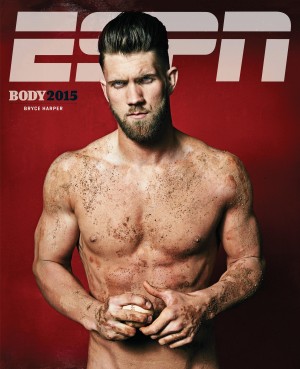 Washington Nationals star Bryce Harper is on one of the covers of ESPN The Magazine's Body Issue. 