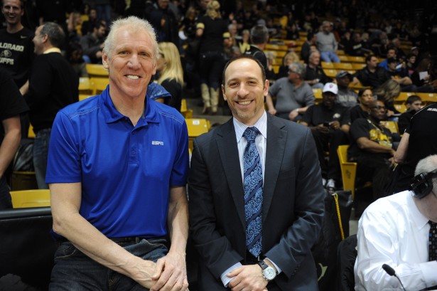 (L to R) Bill Walton and Dave Pasch. (Eric Lars Bakke/ESPN Images)