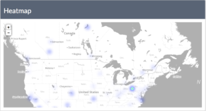 A heat map of Rakeem Cato tweets in Canada and the United States during the Montreal Alouettes telecast on ESPN2 on July 3 (Credit: Twitter Canada)