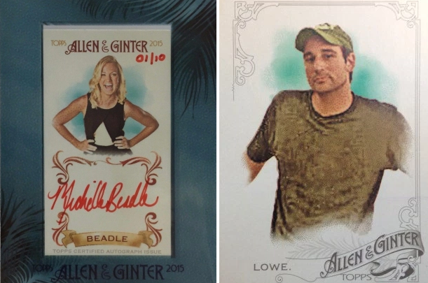 Photo of ESPN personalities featured in Topps 10th Anniversary Allen & Ginter trading card set