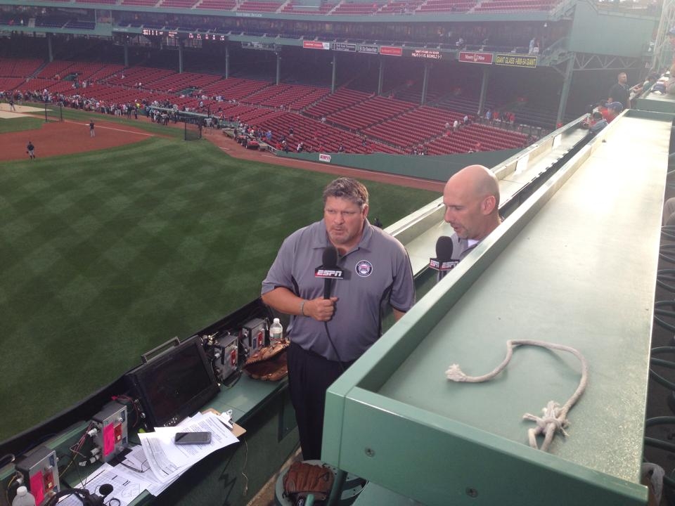 Sunday Night Baseball airs from atop Fenway Park's Green Monster