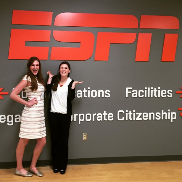 Two of ESPN’s affiliate sales and marketing interns, Molly Meriggioli and Carol Allen. (Photo courtesy Carol Allen)