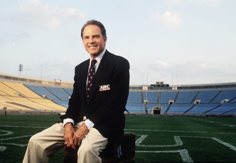 Frank Gifford, who passed away Sunday ay age age of 84,  called more games in the Monday Night Football booth than anyone (411).
