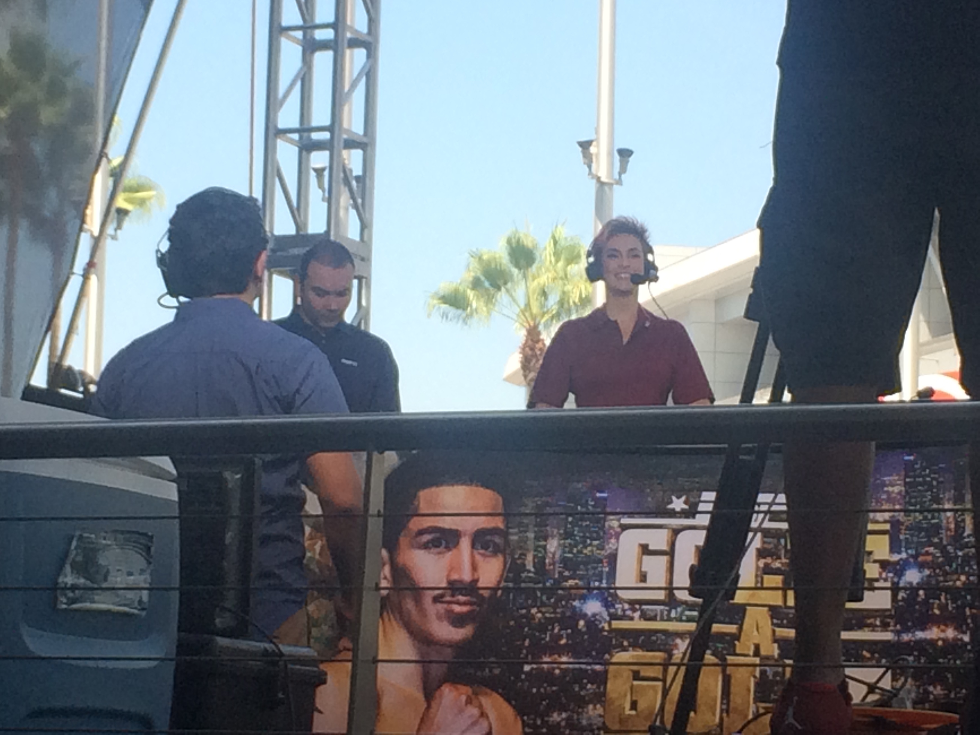 Eduardo sanchez and Claudia Trejos getting ready2 ESPN Front Row