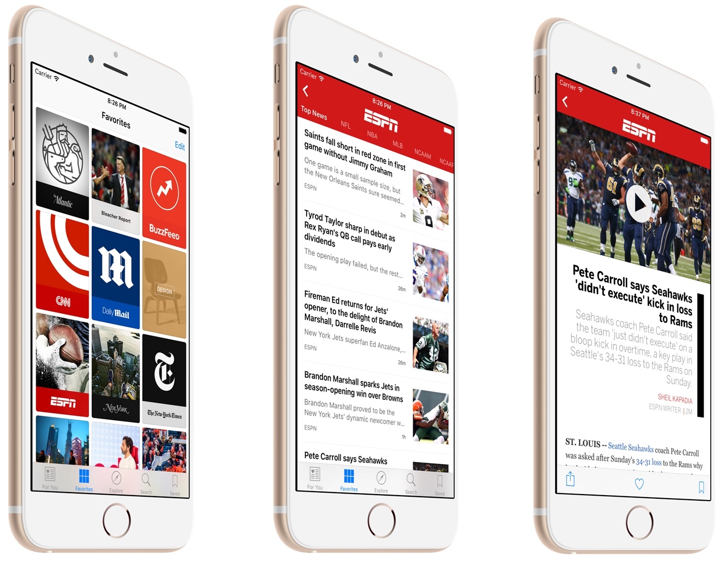 ESPN now available on Apple News with free iOS 9 update