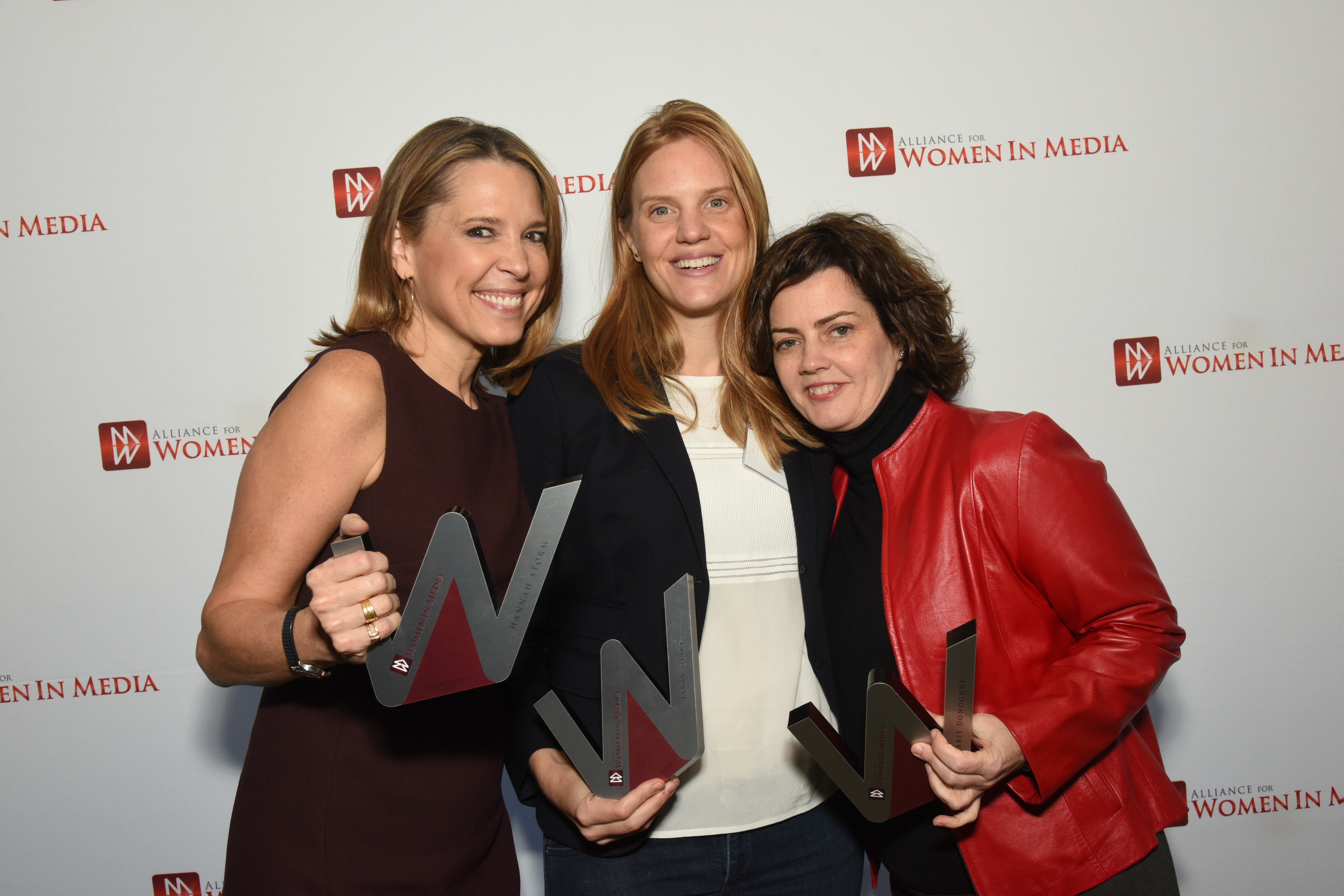 Hannah Storm (l), Libby Geist and Marie Donoghue at the Alliance for Women in Media’s Women in Sports.