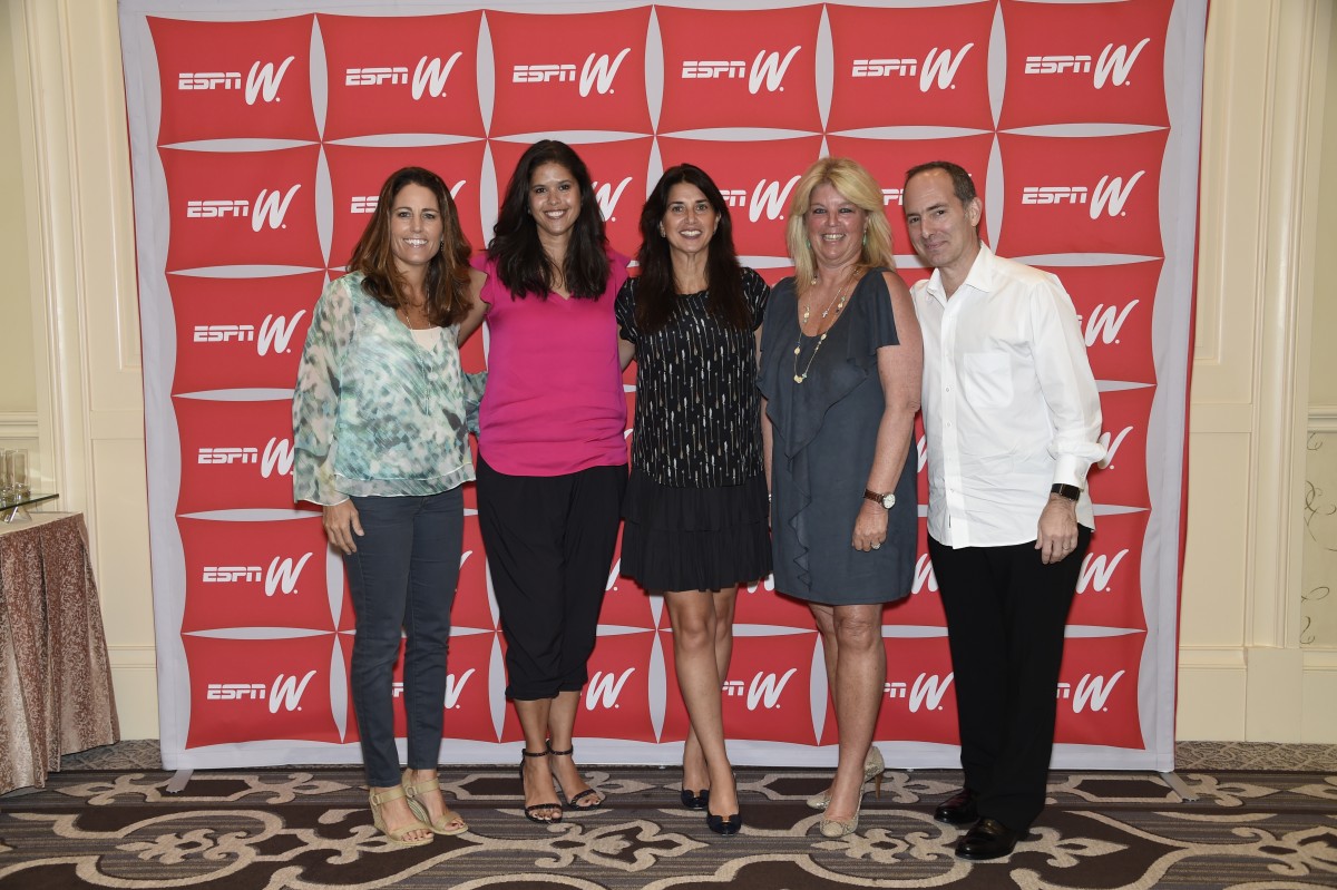 Julie Foudy (l), Allison Overholt, Laura Gentile, Chris Driessen and John Kosner during the 2015 The espnW: Women + Sports Summit. (Kaitlyn Egan/ESPN Images)