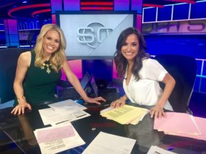 Lisa Kerney (L) and Dianna Russini on the SportsCenter set. (Photo courtesy Dianna Russini Twitter)
