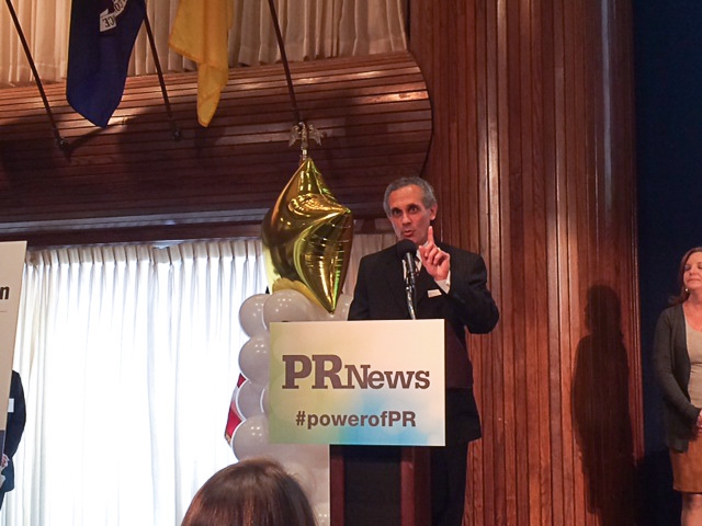 ESPN Senior Vice President, Corporate Communications, Chris LaPlaca, was inducted into the "PR People Hall of Fame" at the PR News’ PR People Awards Luncheon today. (Josh Krulewitz/ESPN)