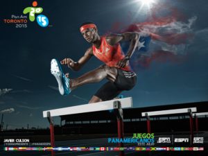 Javier Culson, el medallista de bronce olímpico (Puerto Rico) destacado en la campaña de marketing de ESPN y ESPN Deportes para los Juegos Panamericanos Toronto 2015 la cual capturó las historias y preparación de los atletas para Toronto 2015 a lo largo de las promos, fotografía y redes sociales.