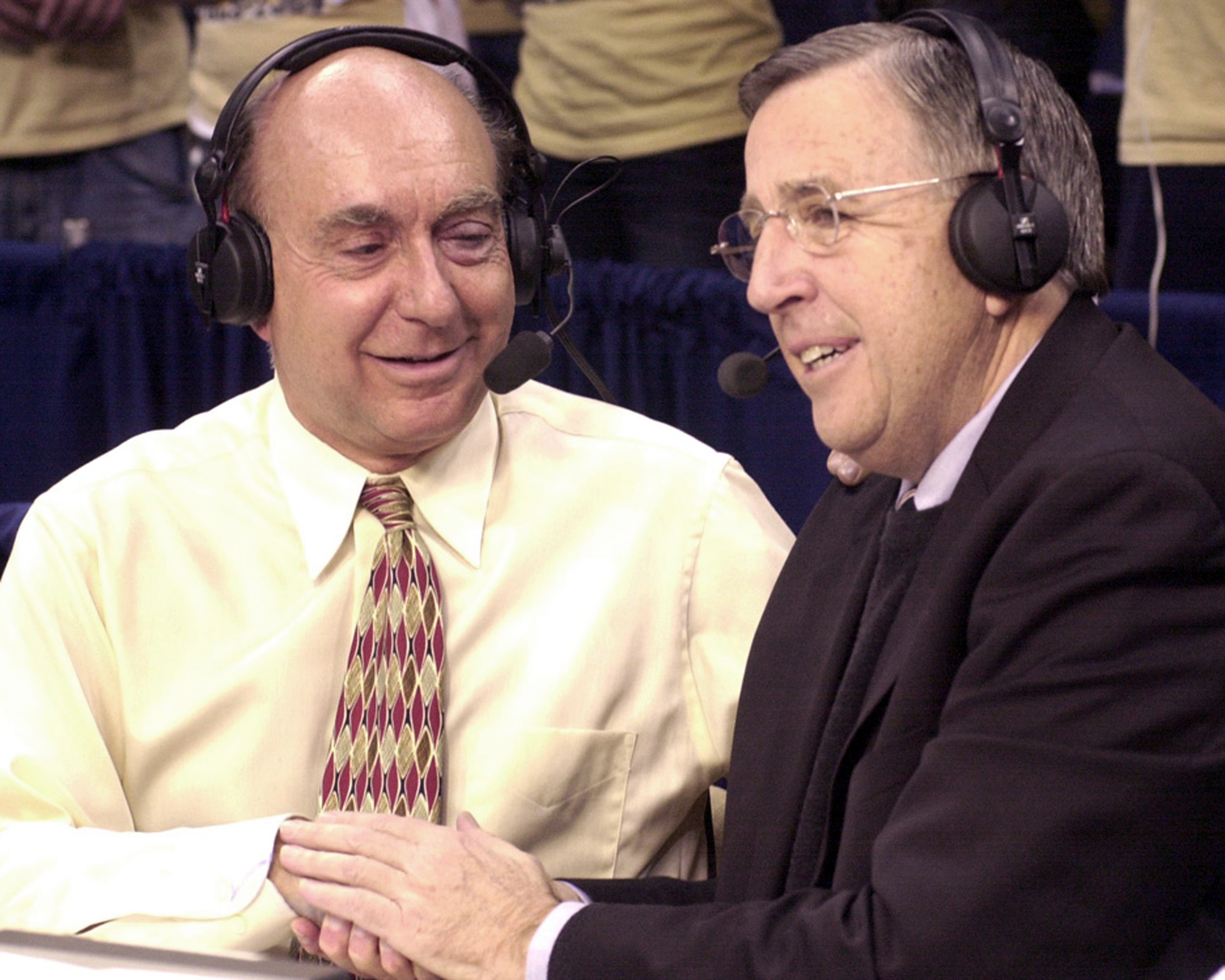 ESPN talent member Brent Mussberger reacts to the news that Dick Vitale was nominated as a finalist for the Basketball Hall of Fame back in 2001 (Joe Kapelewski/ESPN)