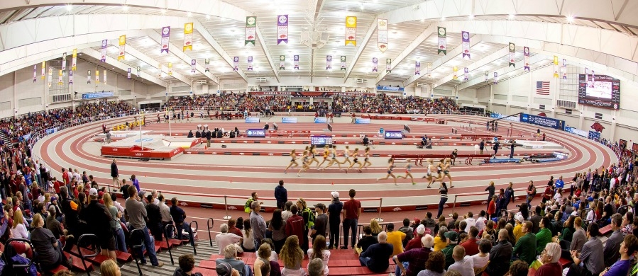 The Randal Tyson Track Center on the University of Arkansas campus is home to the SEC Indoor Track & Field Championships. (Photo courtesy of Arkansas Athletics/SEC Network)