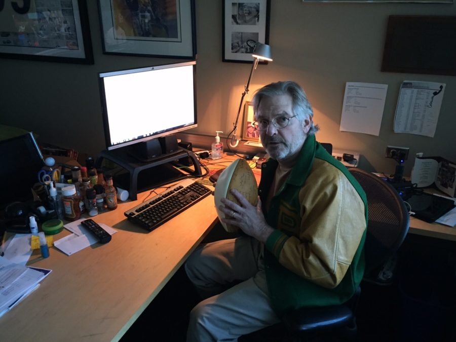Noubar Stone, senior creative director, ESPN Creative Services, played linebacker and defensive end at Baylor University in the 1970s. (Sheldon Spencer/ESPN)