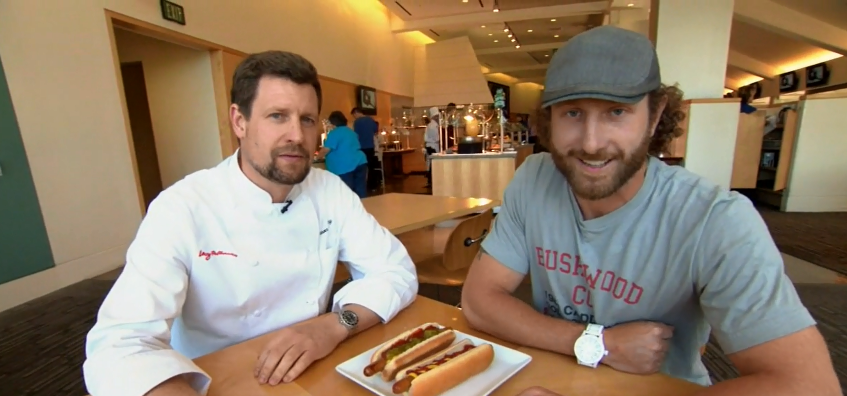 Dallas Braden (right) with Dodger Stadium's executive chef Jason Tingley. 