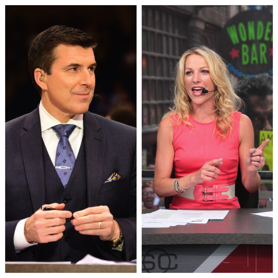 Rece Davis (L) and Lindsay Czarniak will co-host a SportsCenter special at 11 a.m. today announcing the  the 2016 Naismith Memorial Basketball Hall of Fame class of inductees. (Davis: Phil Ellsworth/ESPN Images/Czarniak: Scott Evans/ESPN  Images)