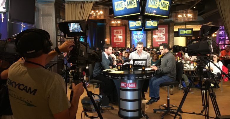 Photo of BTS of Mike & Mike at the 2016 NFL Draft