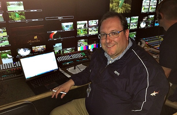 Tom DeCorte is a SportsCenter producer working on the show's segments from the Masters Tournament. (Andy Hall/ESPN)