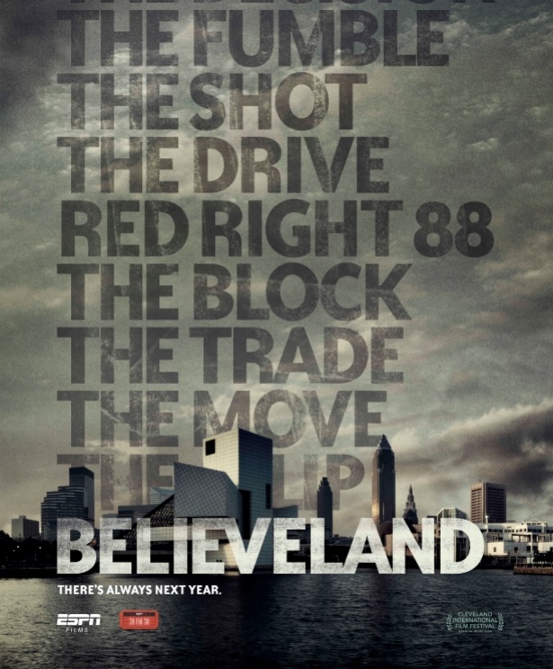 The "Believeland" poster details some of the notorious moments in Cleveland sports history. 