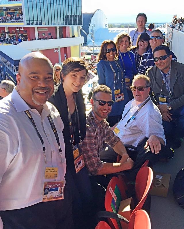 Cristina Daglas (second from left, foreground) is ESPN.com's  new MLB editor. (Courtesy of Cristina Daglas)