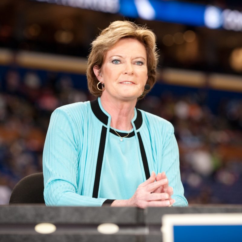 Pat Summitt, seen here in April 2009, was a contributor to ESPN’s coverage of the Women’s Final Four. (Phil Ellsworth/ESPN)