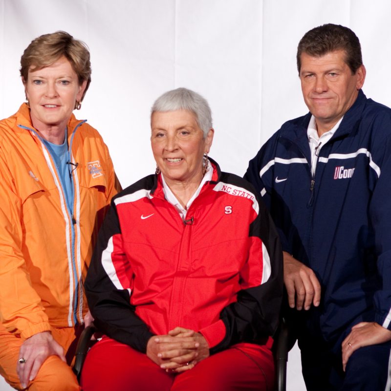 In Oct. 2007, coaching legends (L-R) Pat Summitt, Kay Yow and Geno Auriemma posed for this group photo in Bristol, Conn. (ESPN Images)