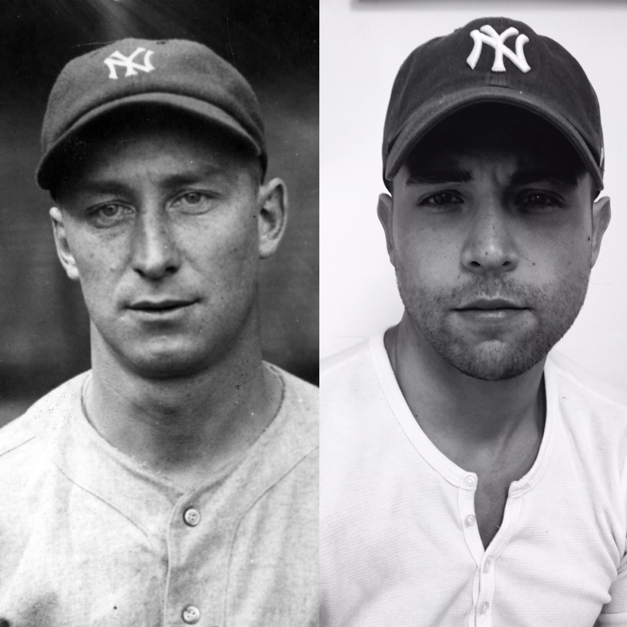 Photo of Myles Thomas (left)  and Lenny Platt (right) (Myles Thomas photo courtesy of Baseball Hall of Fame)