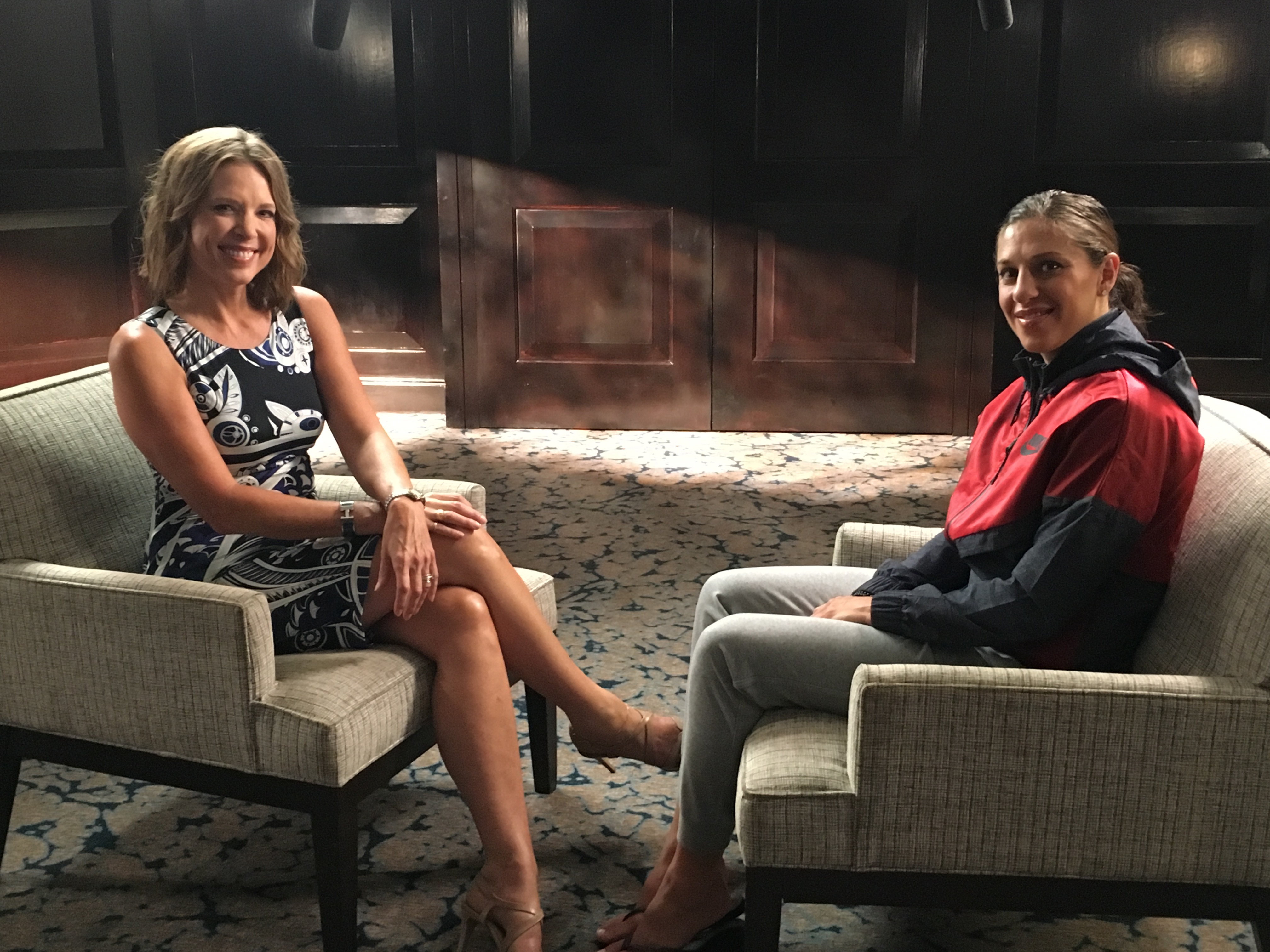 UNWNT member Carli Lloyd will be one of many Olympic athletes interviewed by Hannah Storm on SportsCenter telecasts from the Rio Olympics. (photo courtesy Hannah Storm)