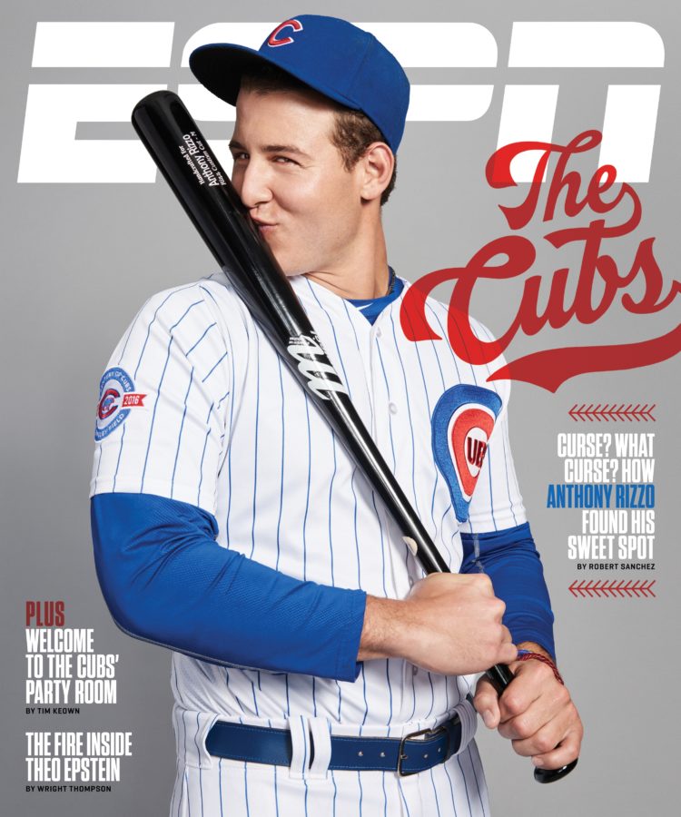 Anthony Rizzo smiles from the cover of ESPN The Magazine's "Chicago Cubs Issue." 