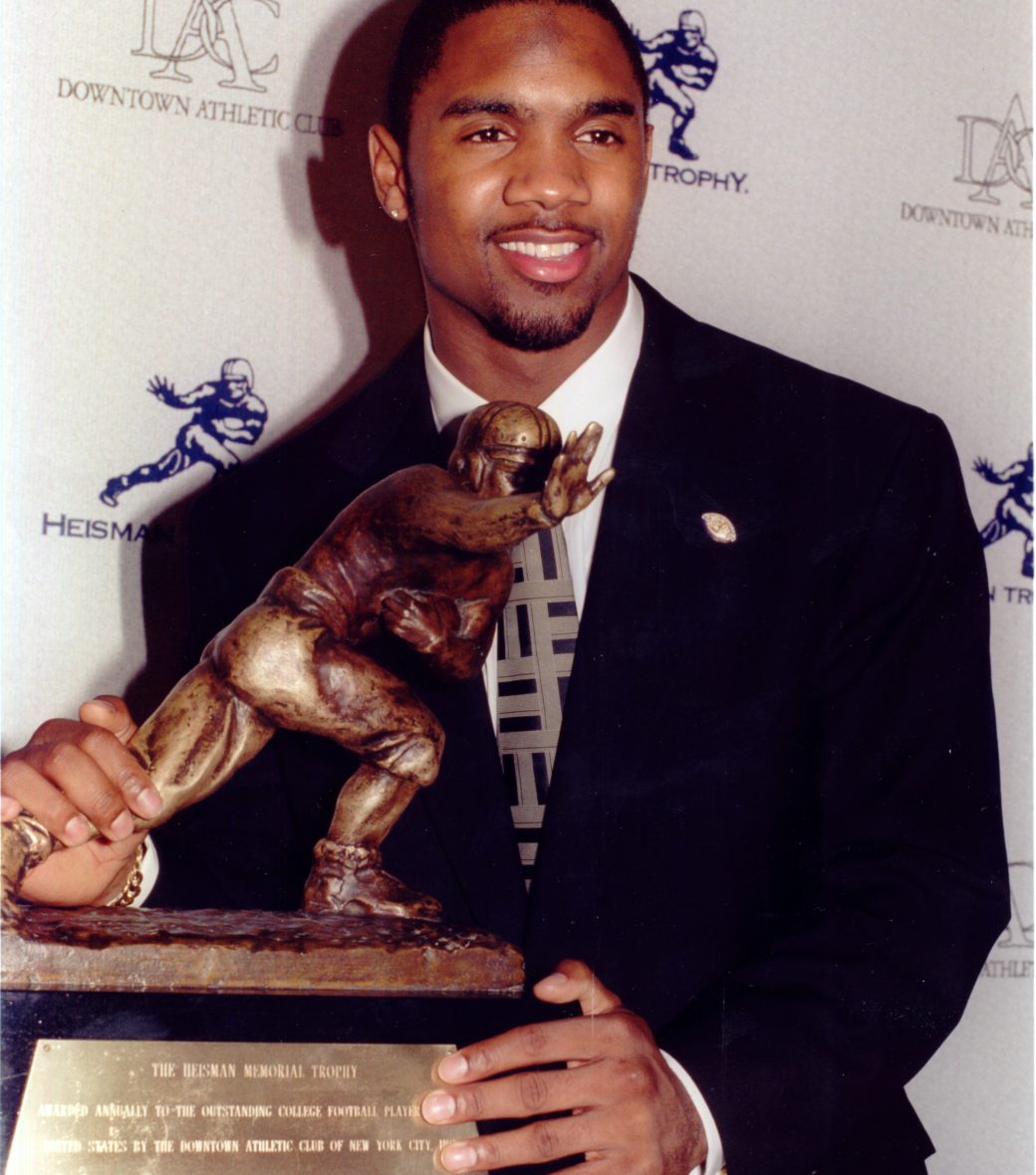 Charles Woodson (1997): Playing on both offense and defense, Charles Woodson won the Heisman award after an impressive run at Michigan as a wide receiver and cornerback.  (Courtesy of University of Michigan Athletics)