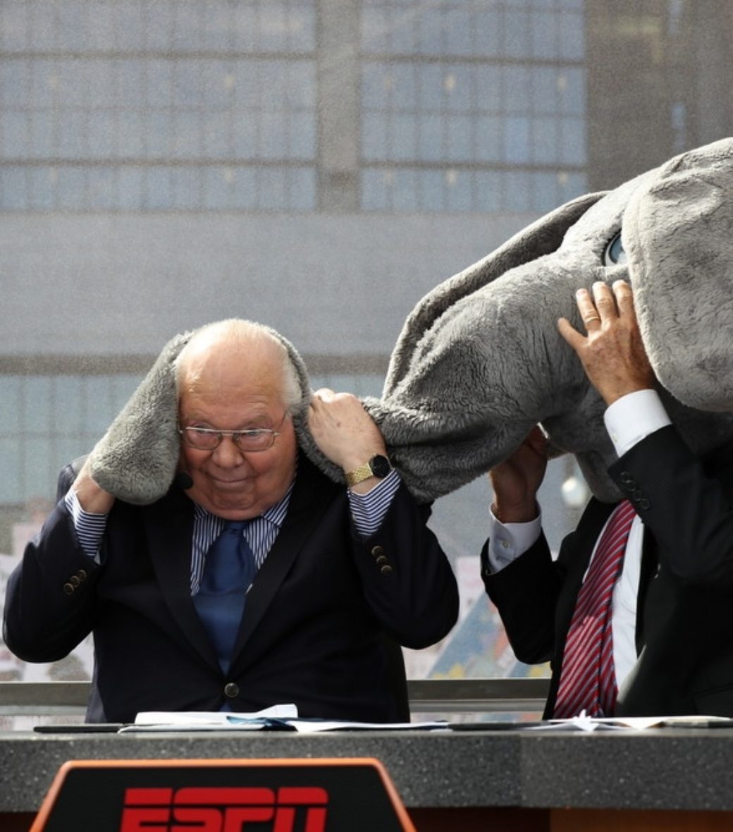 At Alabama, CBS commentator Verne Lundquist (L) was a guest picker. Having Lundquist and Corso together was a highlight, Gaiero said. (Allen Kee/ESPN Images)