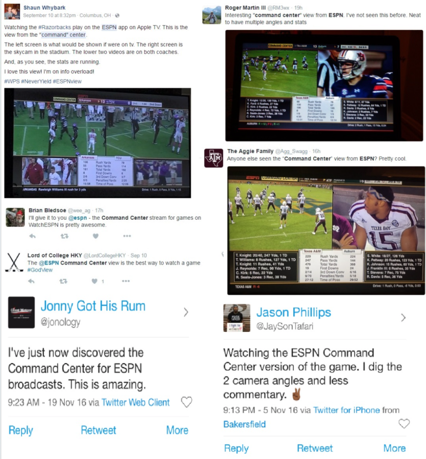 Prior examples of the Command Center experience from earlier this season on ESPN3.