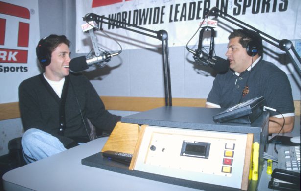 Feb. 1, 2001: ESPN Radio co-hosts Mike Greenberg and Mike Golic began their show Jan. 3, 2000. (John Atashian/ESPN Images)